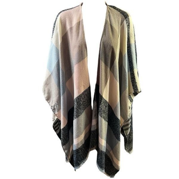 Style Collective Shawl Wrap Multicolor Striped NEW Fringe One Size Open Front