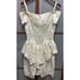 Gunne Sax Jessica McClintock Vintage 80s Ivory Brocade Off Shoulder Peplum Dress