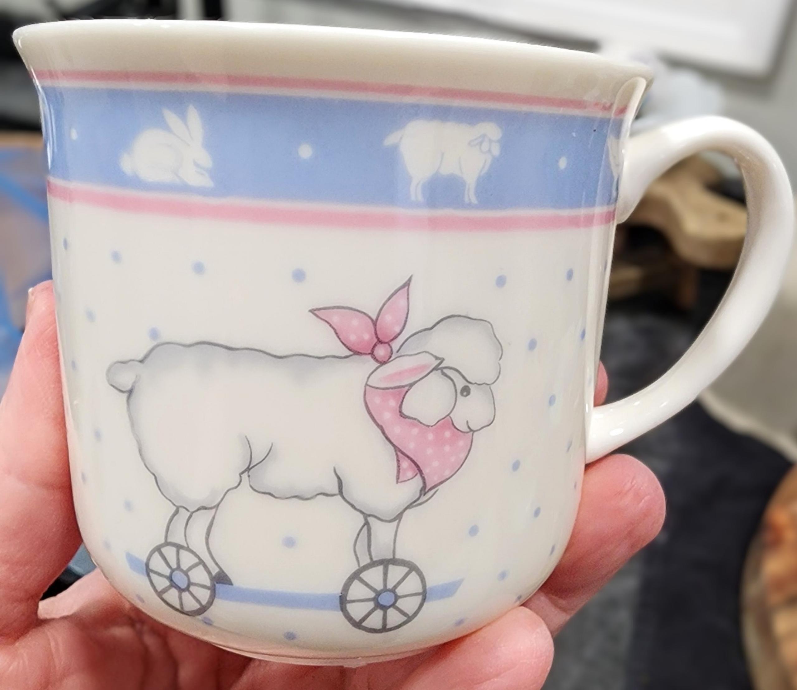 GORHAM Gordon Fraser Baby Gift Collection CHILD'S CUP 8" Duck Bunnies Lamb Used
