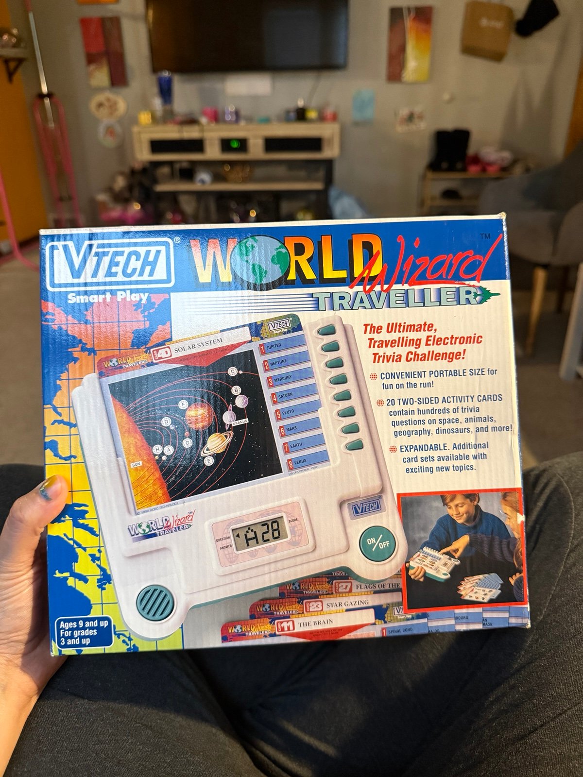 New Vintage V-Tech Wizard World Traveller Electronic Learning Game Quiz Science