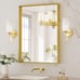 TETOTE Brushed Gold Bathroom Mirror 22 x 30 Inch Rectangle Gold Metal Framed