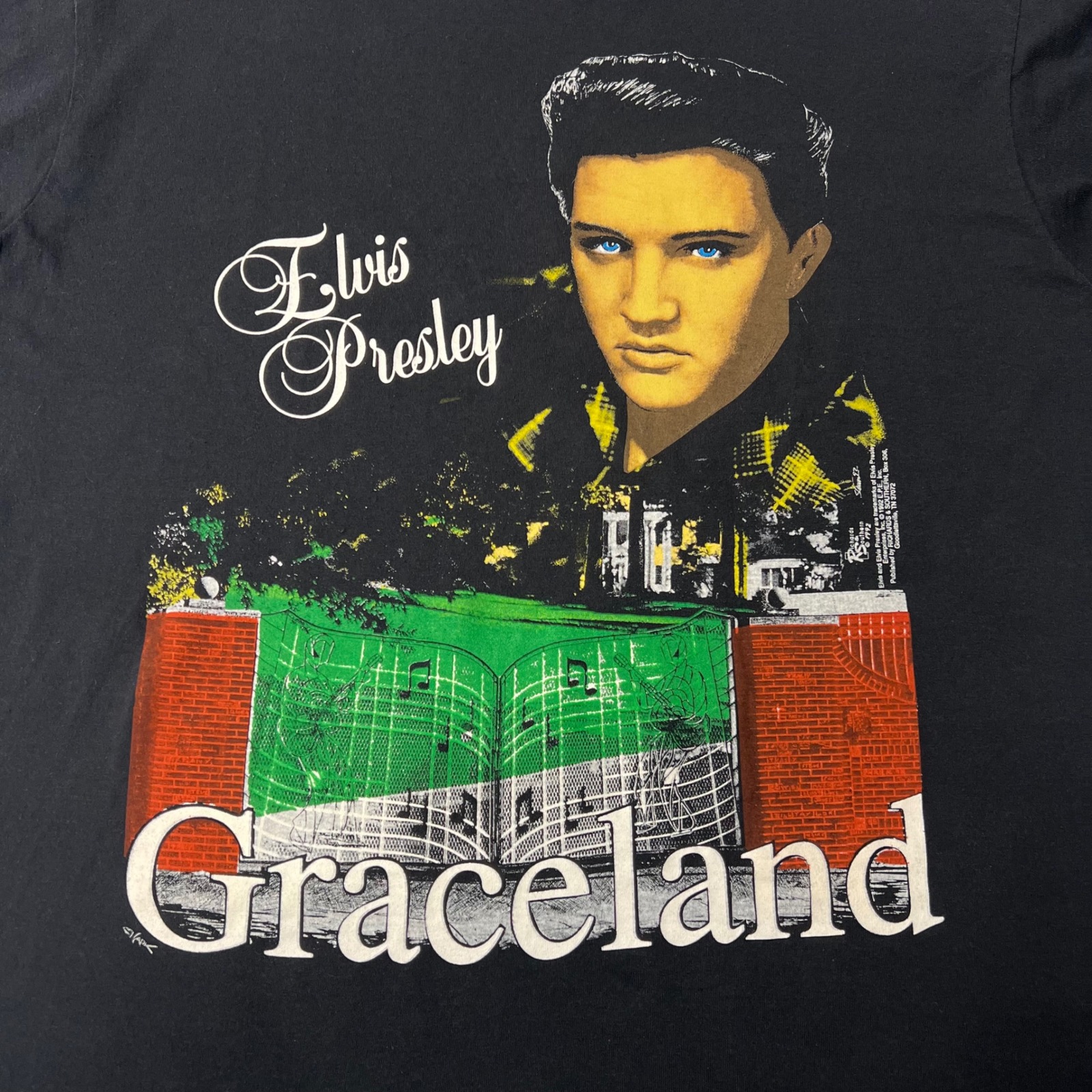VTG Screen Stars Best Elvis Presley Graceland Graphic Tee Single Stitch USA XL