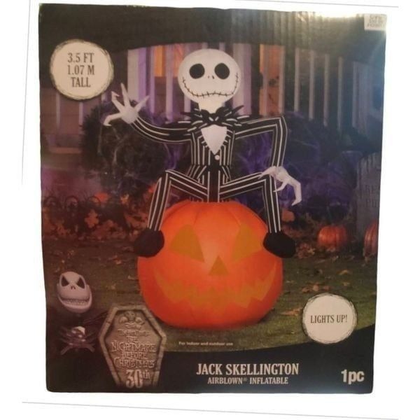 Gemmy Airblown Halloween Inflatable Nightmare Before Christmas Jack on Pumpkin D