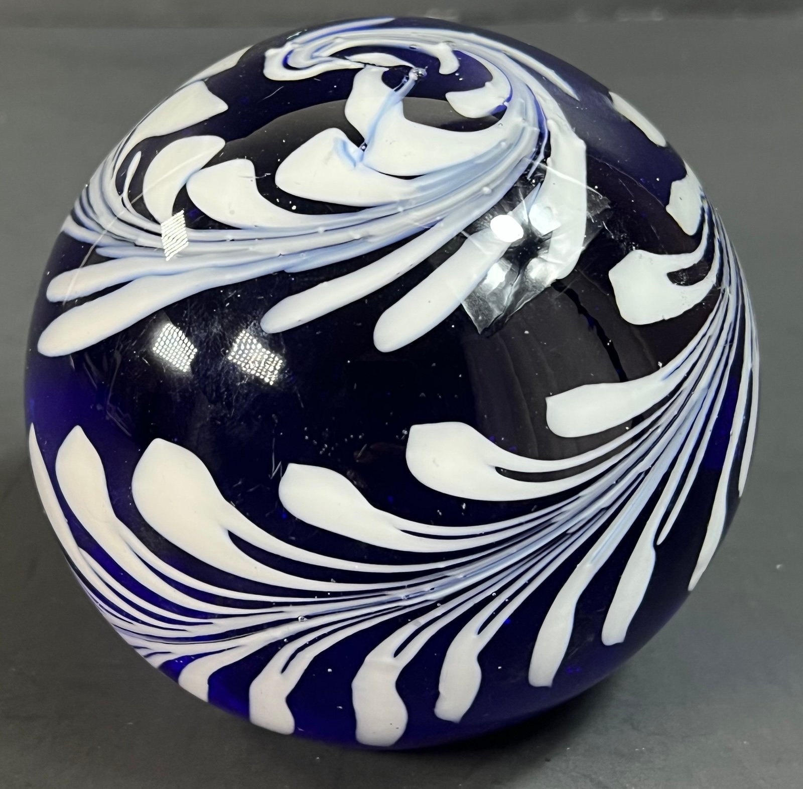 Glass Vintage Cobalt Paperweight