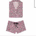 Vs boxer pj set flannel pink leopard xs