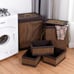 5 Pcs Square Bamboo Hamper Laundry Basket