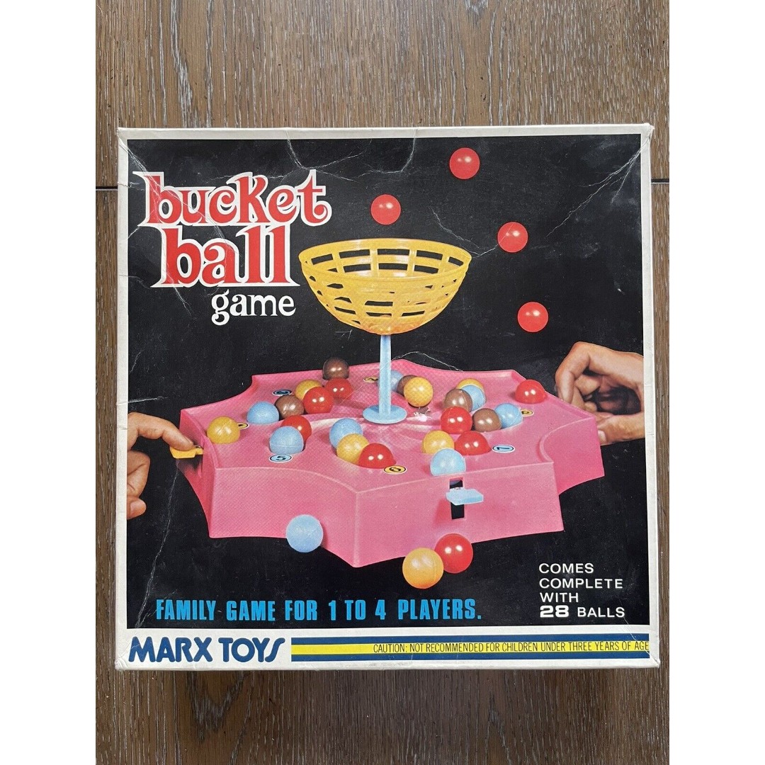 Vintage 1970s Bucket Ball Game Marx Toys Missing 1 Ball
