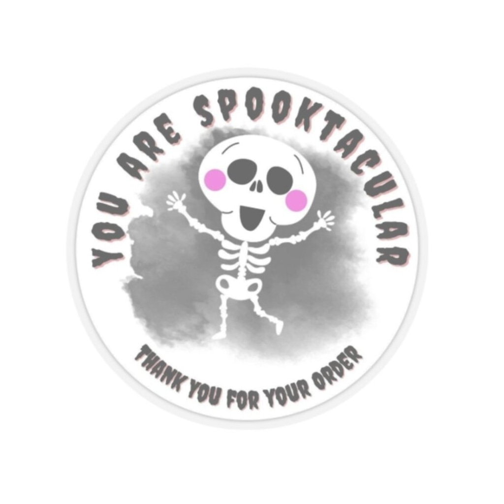 500 Count Handmade Halloween Spooktacular Skeleton Transparent Thank You