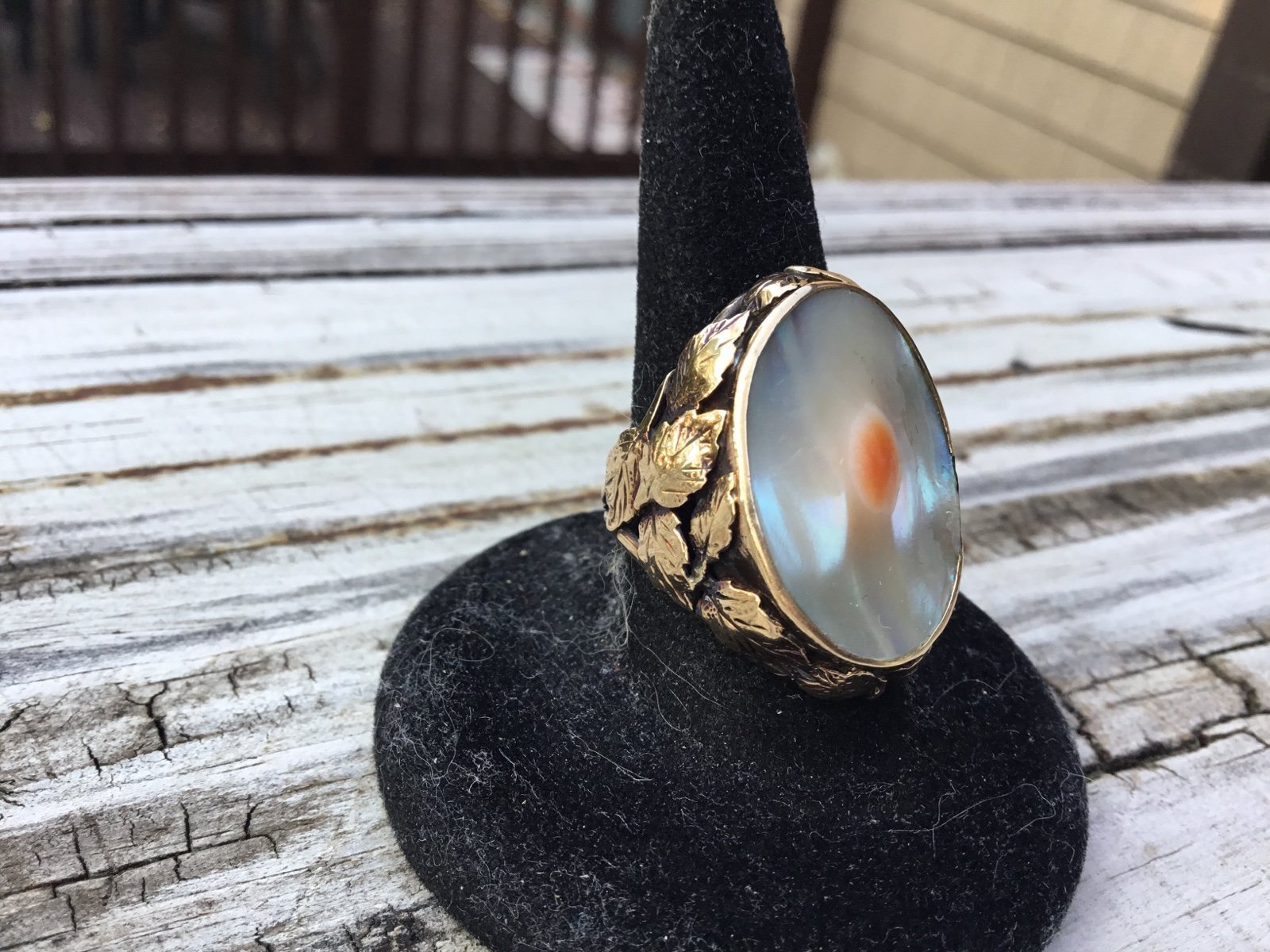 14kt gold blister pearl ring…6.3 grams