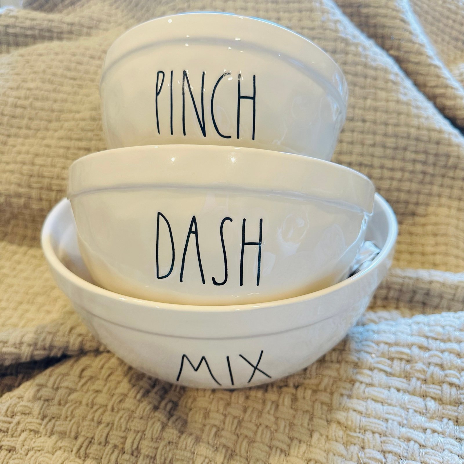 Rae Dunn OG Mixing Bowl Set - 2017 Very Dimply! Pinch / Dash/ Mix