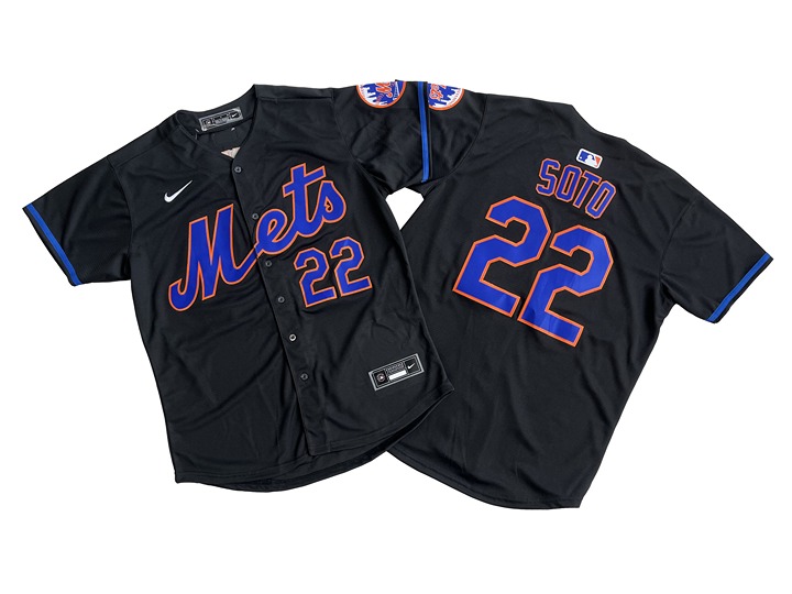 Size:XL Jersey Men's New York Mets Juan Soto 22# Black Alternate Limited Player