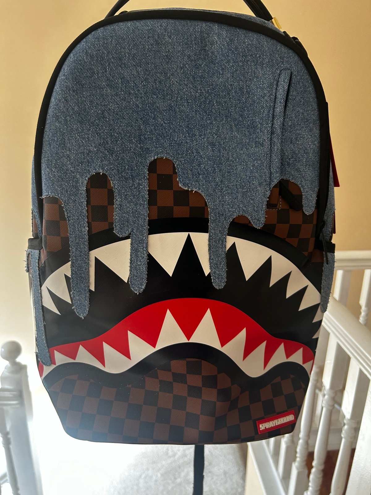 Denim sprayground backpack