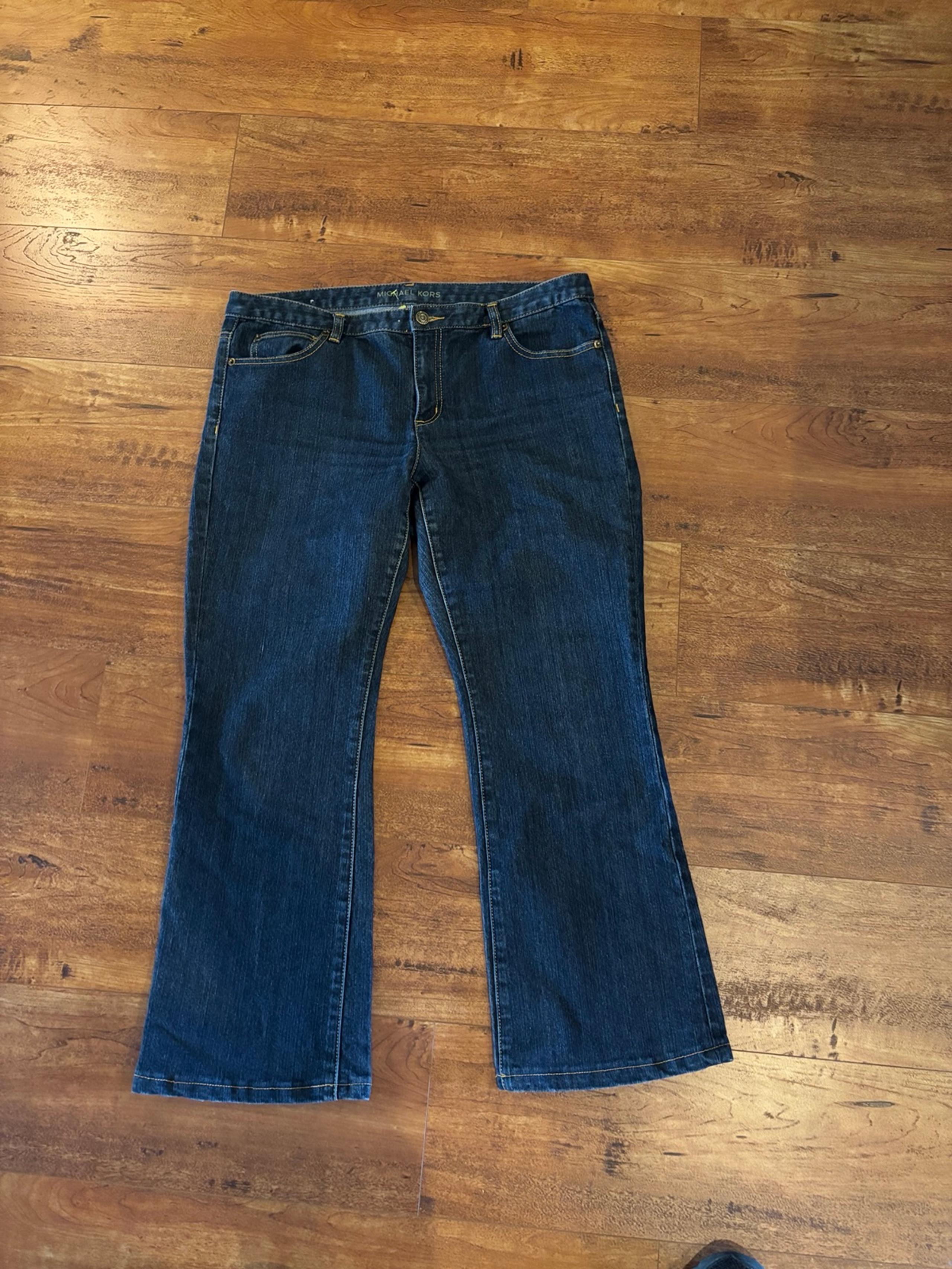 Michael Kors Bootcut Jeans Womens Size 12 Blue Dark  Denim  5 Pockets Jeans