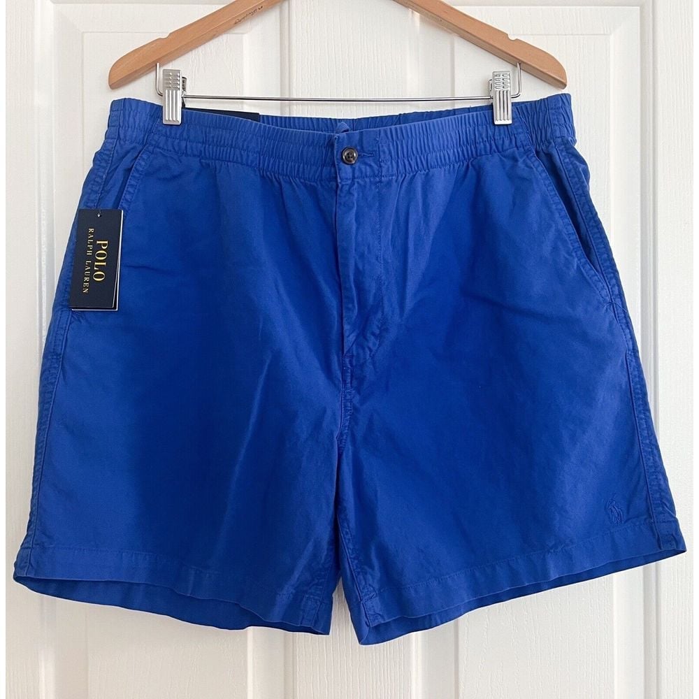 NWT Polo Ralph Lauren Blue Classic 6 Shorts Adjustable Stretch Waist XL X-Large