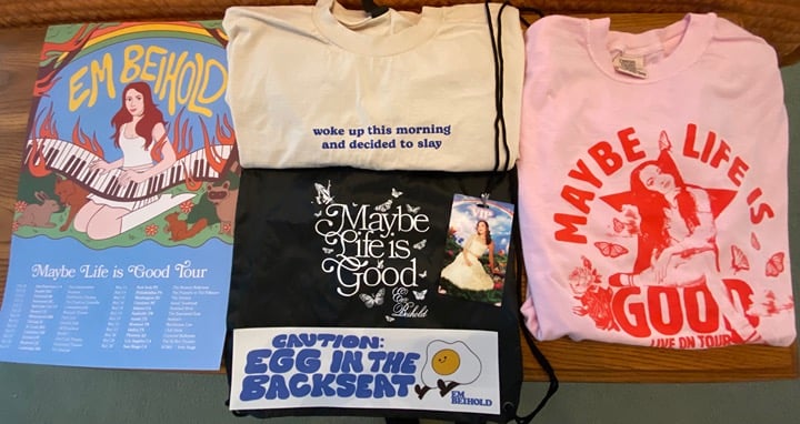 Em Beihold Maybe Life is Good Tour Merch Pack.