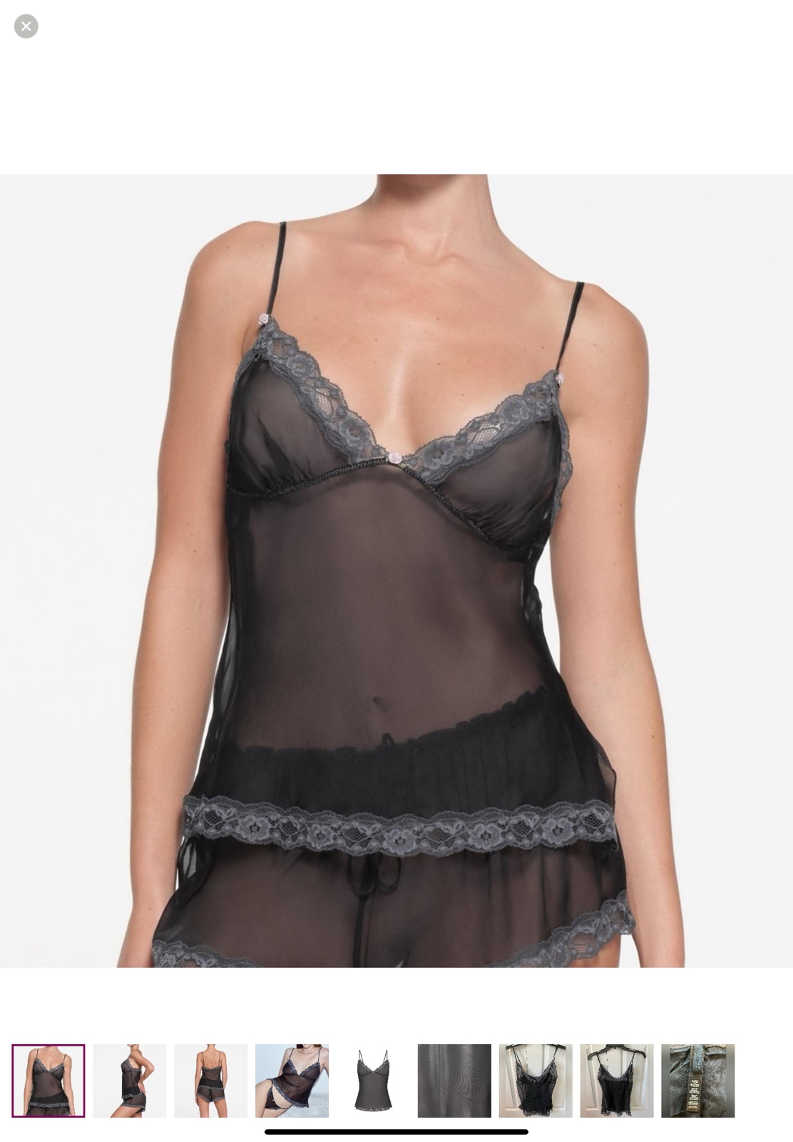SKIMS Romance Lace Cami | Onyx | Size S