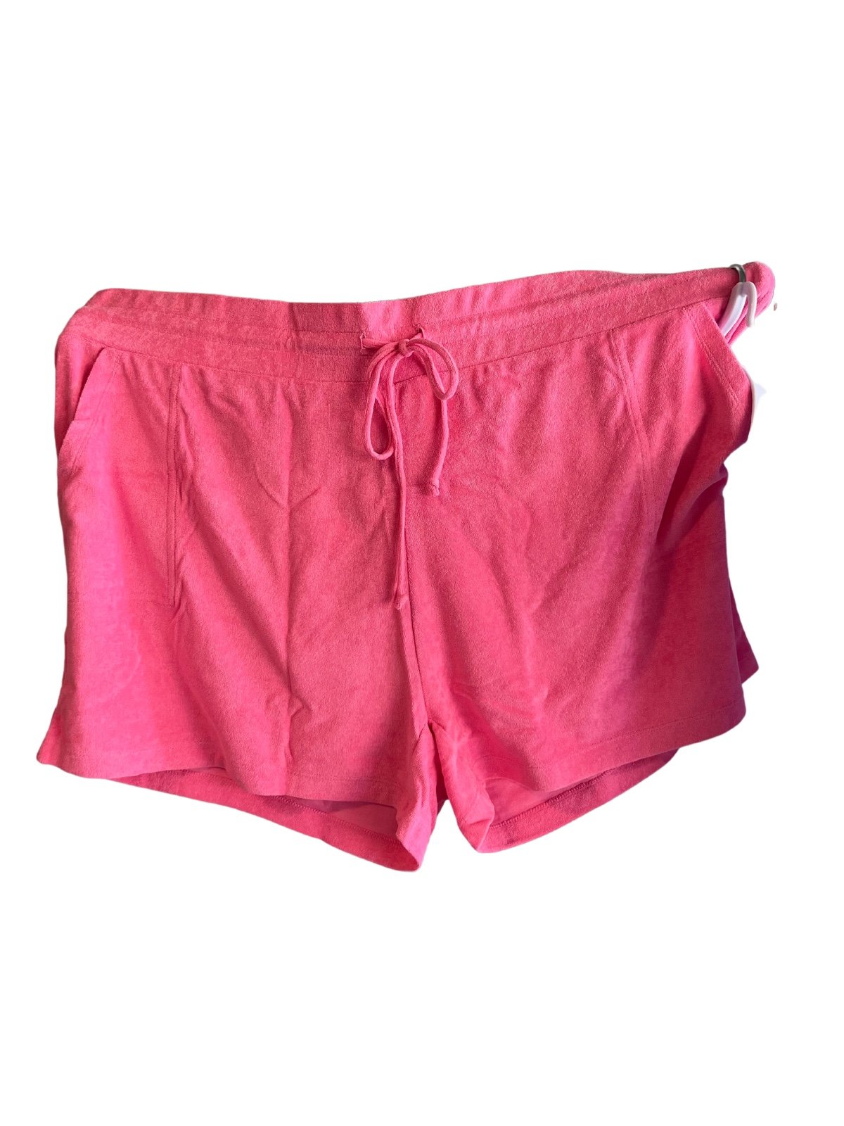 Belle by Kim Gravel Women's Plus Sz Shorts 3X Poolside Terry pink taffy