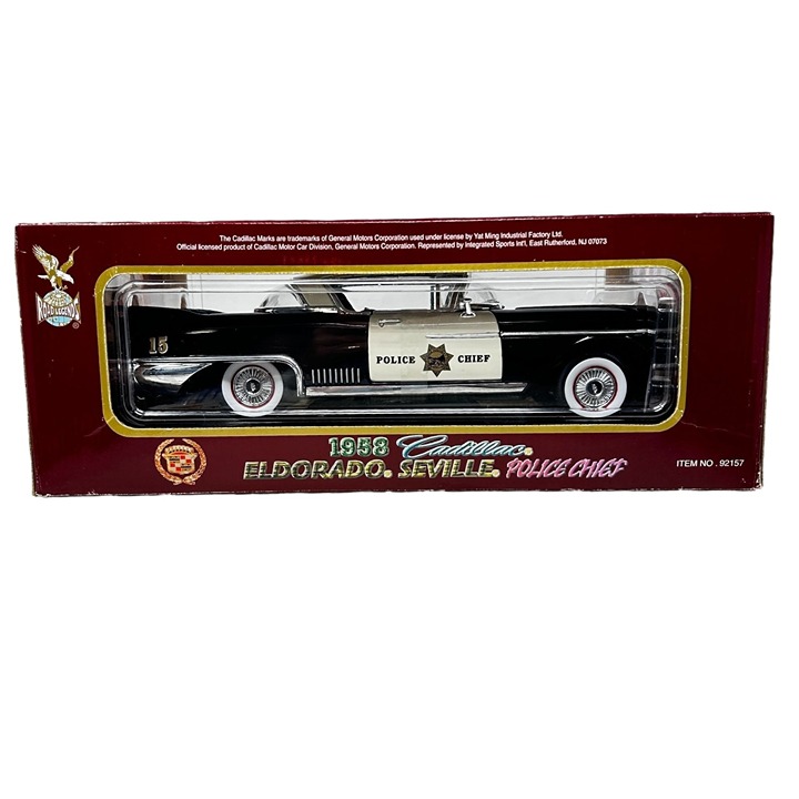1958 Cadillac Eldorado Seville Police Die Cast Model 1:18 Car Opening Door Trunk