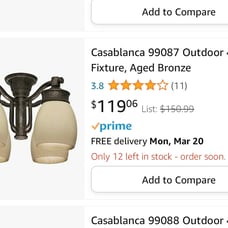 Hunter outdoor 4 light fixture