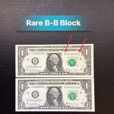 Unique B-B Block, Uncirculated Lot of 50 1 Dollar Bills (Pending)
