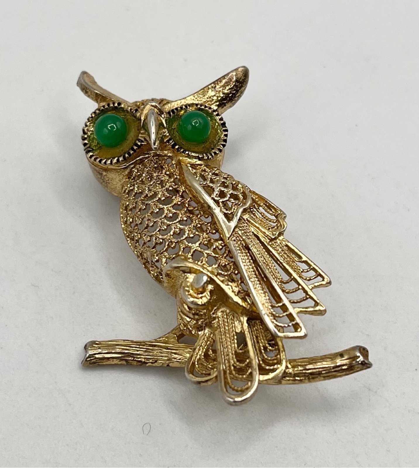 Vintage Owl Sterling Germany Signed Brooch Pin