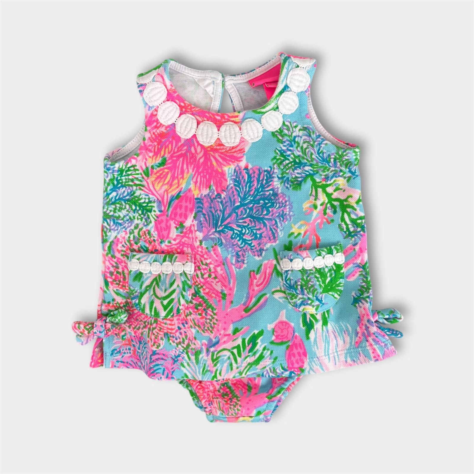 Lilly Pulitzer Baby Knit Shift Dress Celestial Blue Cay To My Heart 3-6 Months