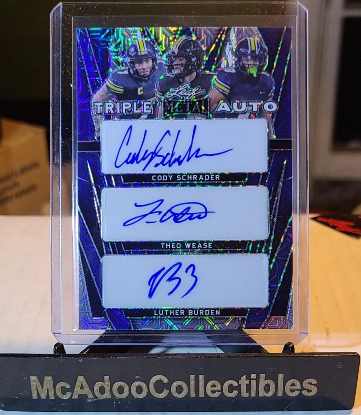 2024 Leaf Metal Triple Auto Luther Burden - Schrader - Wease- # 8/8 Blue Mojo