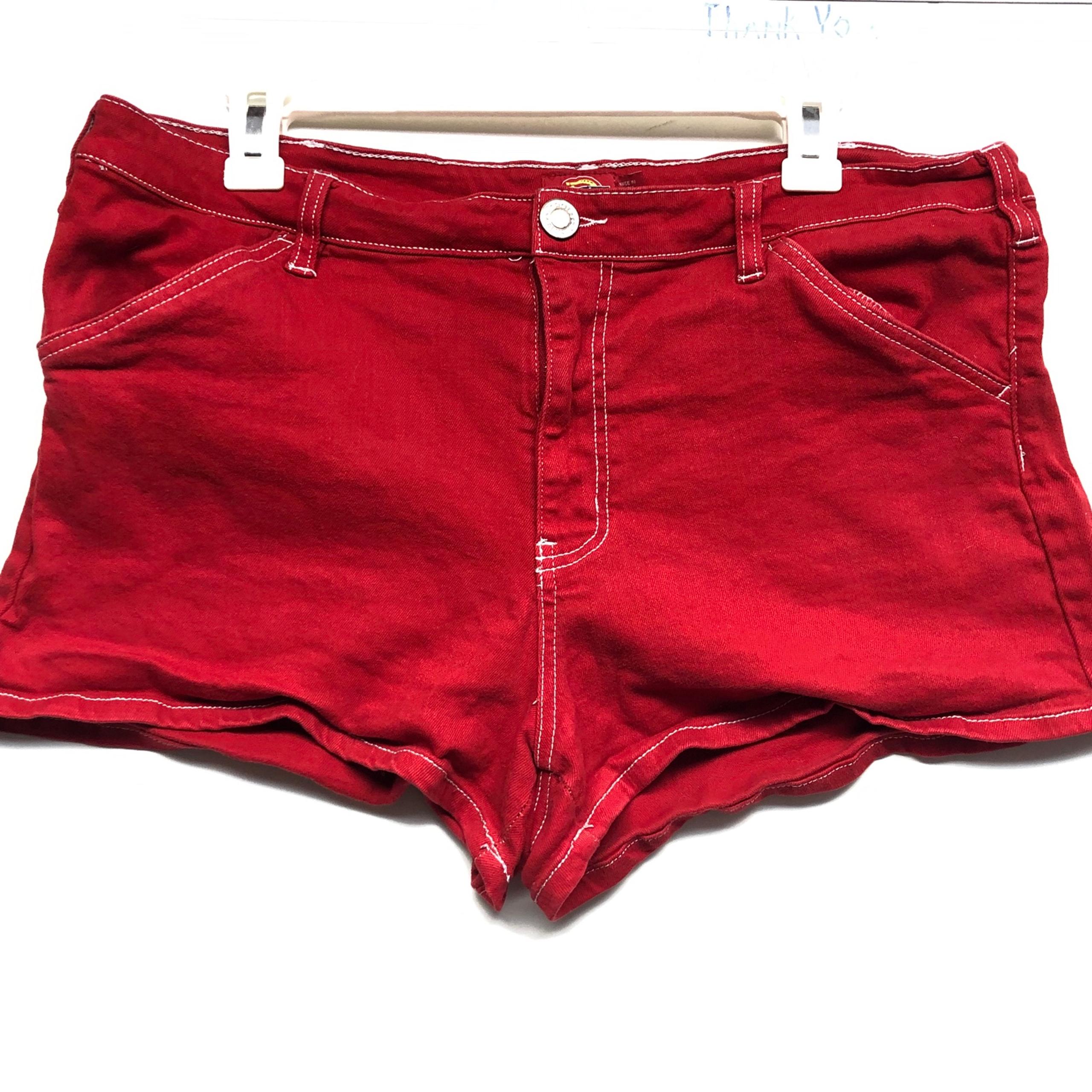 Dickies Shorts Women’s Size 5 / 27 Red Denim Summer Short Shorts Casual