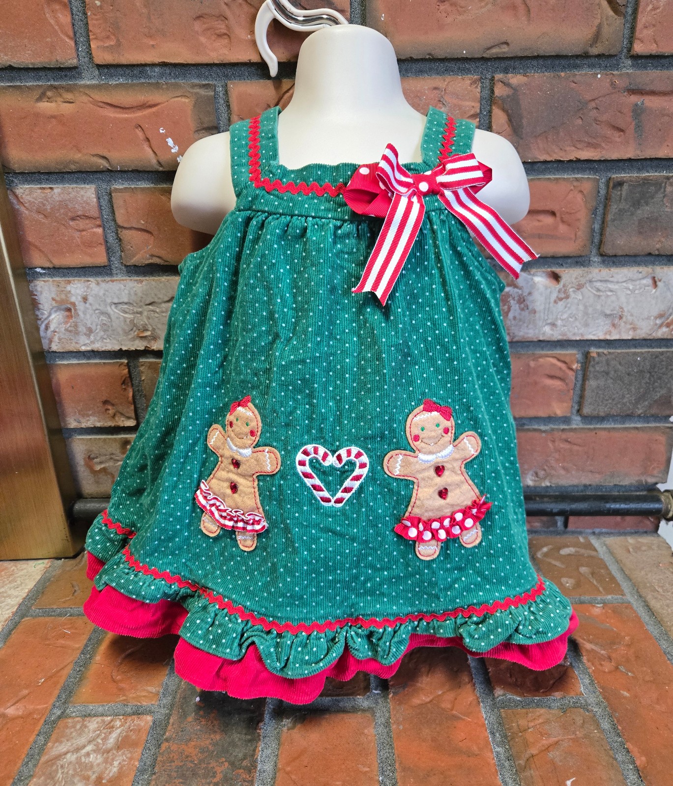 Vintage Gingerbread Chritmas Velour Dress