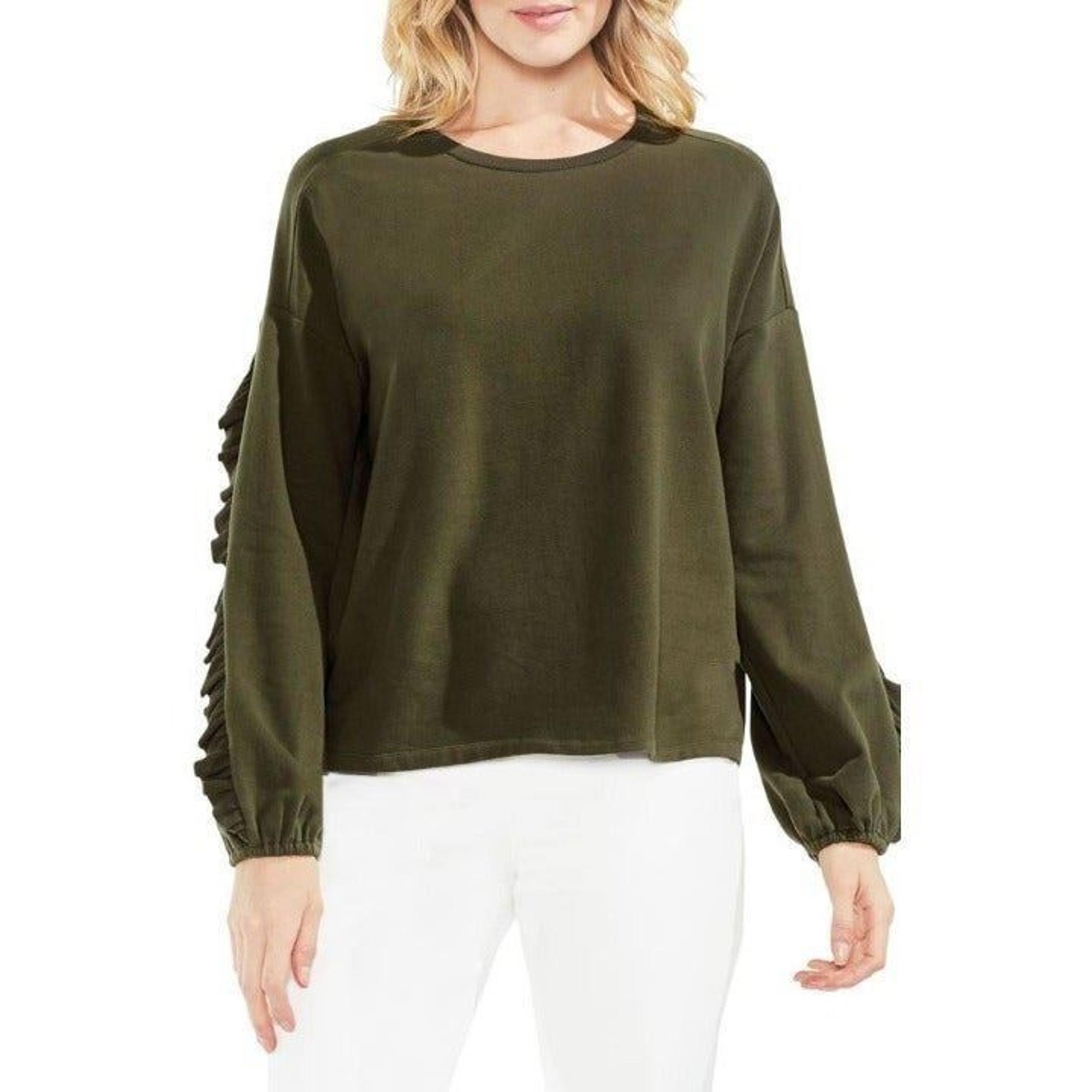 NWT Vince Camuto Ruffle Sweatshirt Top