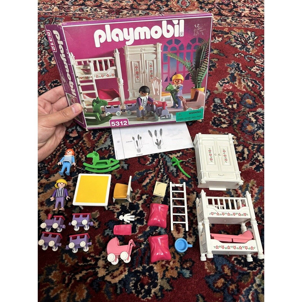 Playmobil 5312 Children's Girl Bedroom Victorian Mansion Set ~Mostly Complete