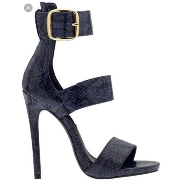 Steve Madden Mysterri Buckle Heel, SZ 8.5 Snakeskin leather