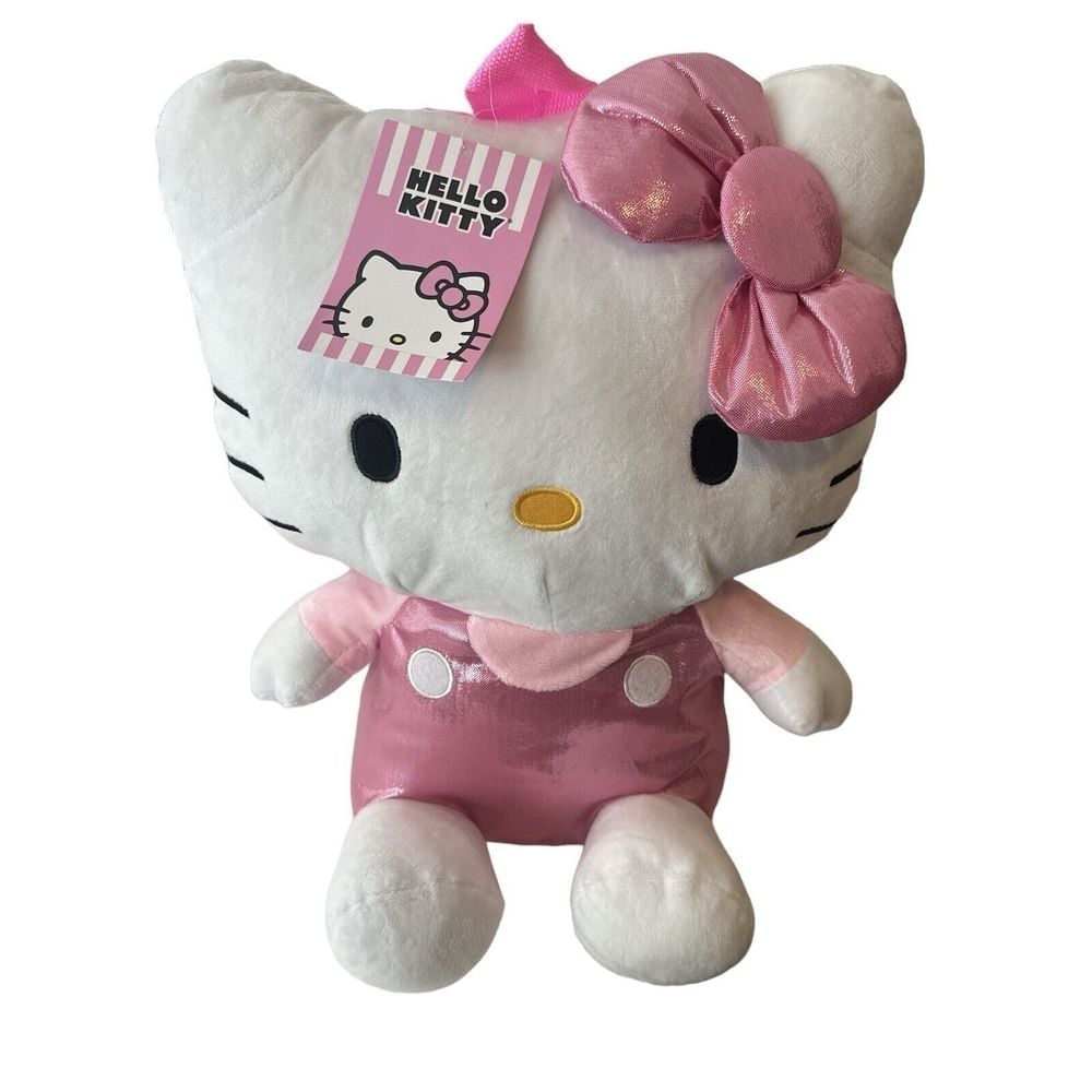Hello Kitty Plush Backpack Multi-Color 14.5 Toys Girls Gift School Kids NWT