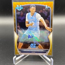 2023 Bowman U Chrome Basketball Jalen Washington Gold 1st Bowman Auto /50 UNC