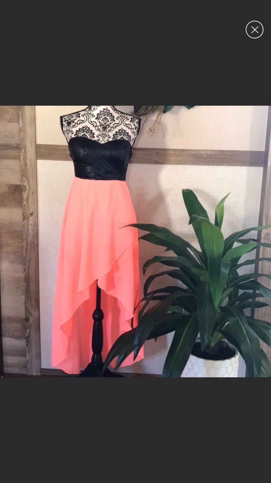 Faux Leather Strappy Back High/Low Dress