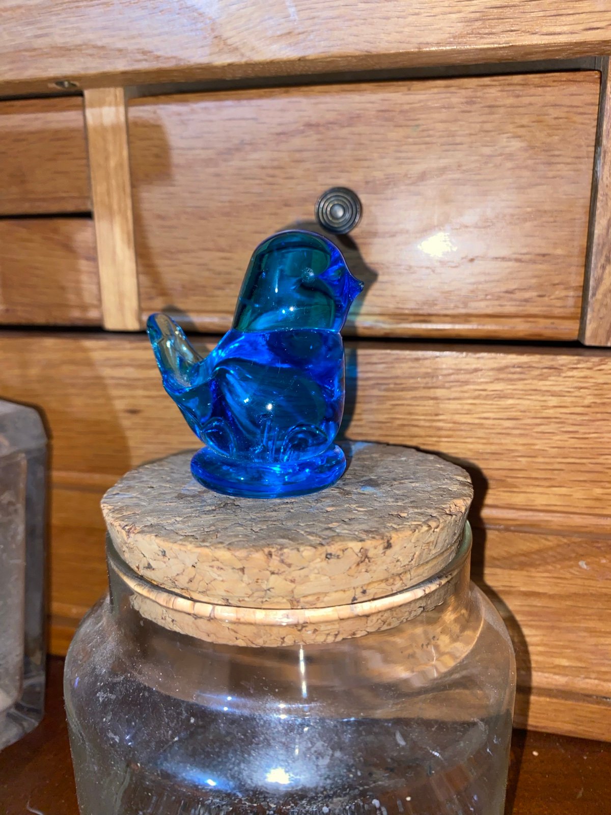 Blue bird blown Glass