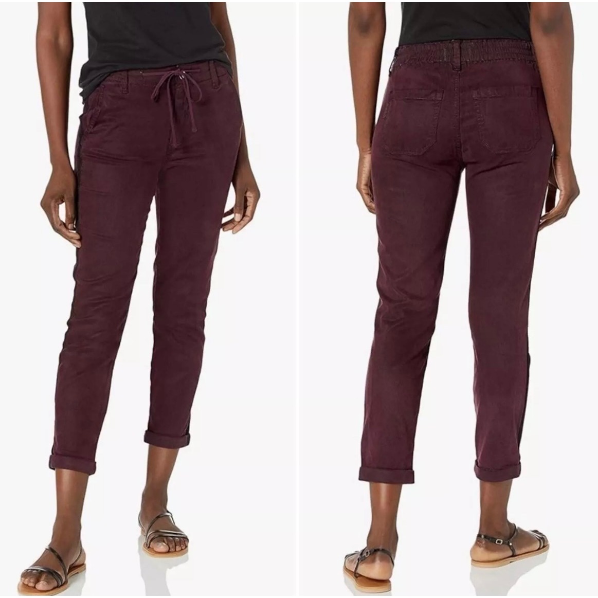 PAIGE Christy Off Duty High Rise Tapered Pant in Vintage Deep Berry Sz 28 Jogger