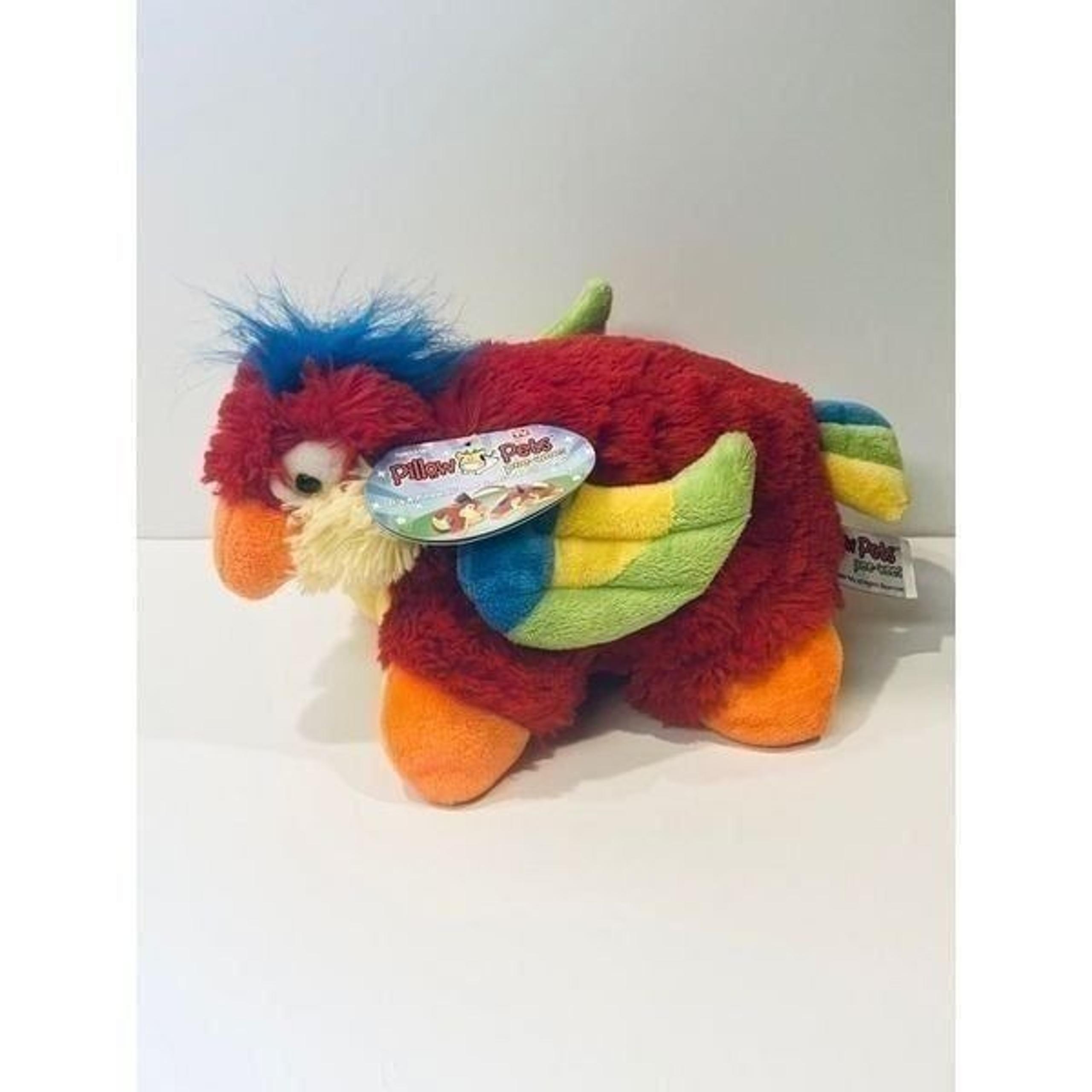 Pillow Pets Tropical Parrot Red Bird 11" Plush Toy Multi-Color NWT A37
