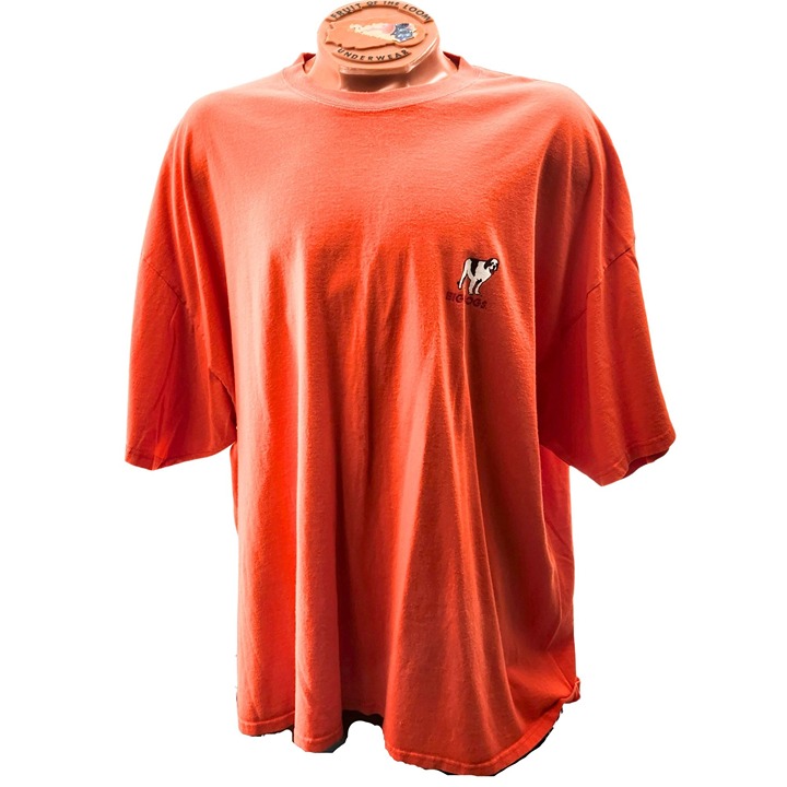 BIG DOGS Graphic T-Shirt I Am The Big Dog Men's Size 4X Y2K Bright Orange EUC