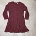 Vintage Hartsville women's Small Rose Pattern Long sleeve Sz 12 Fishtail Dress
