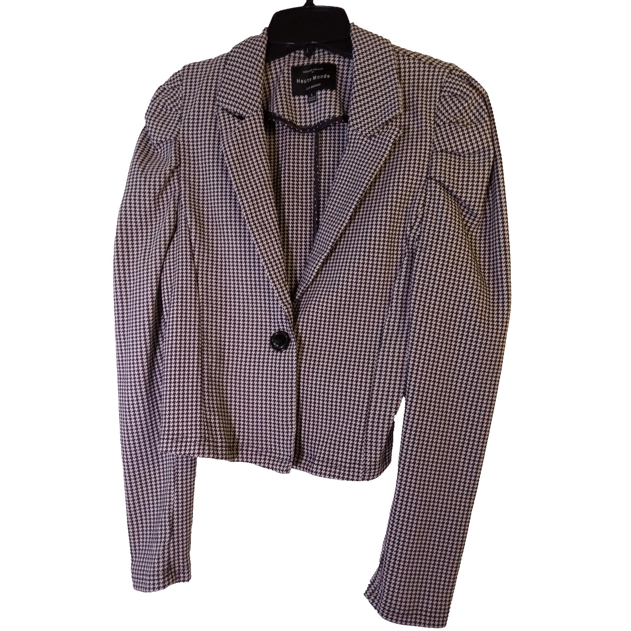 Haute Monde Jacket Houndstooth Black And White Los Angeles Shirt Jacket