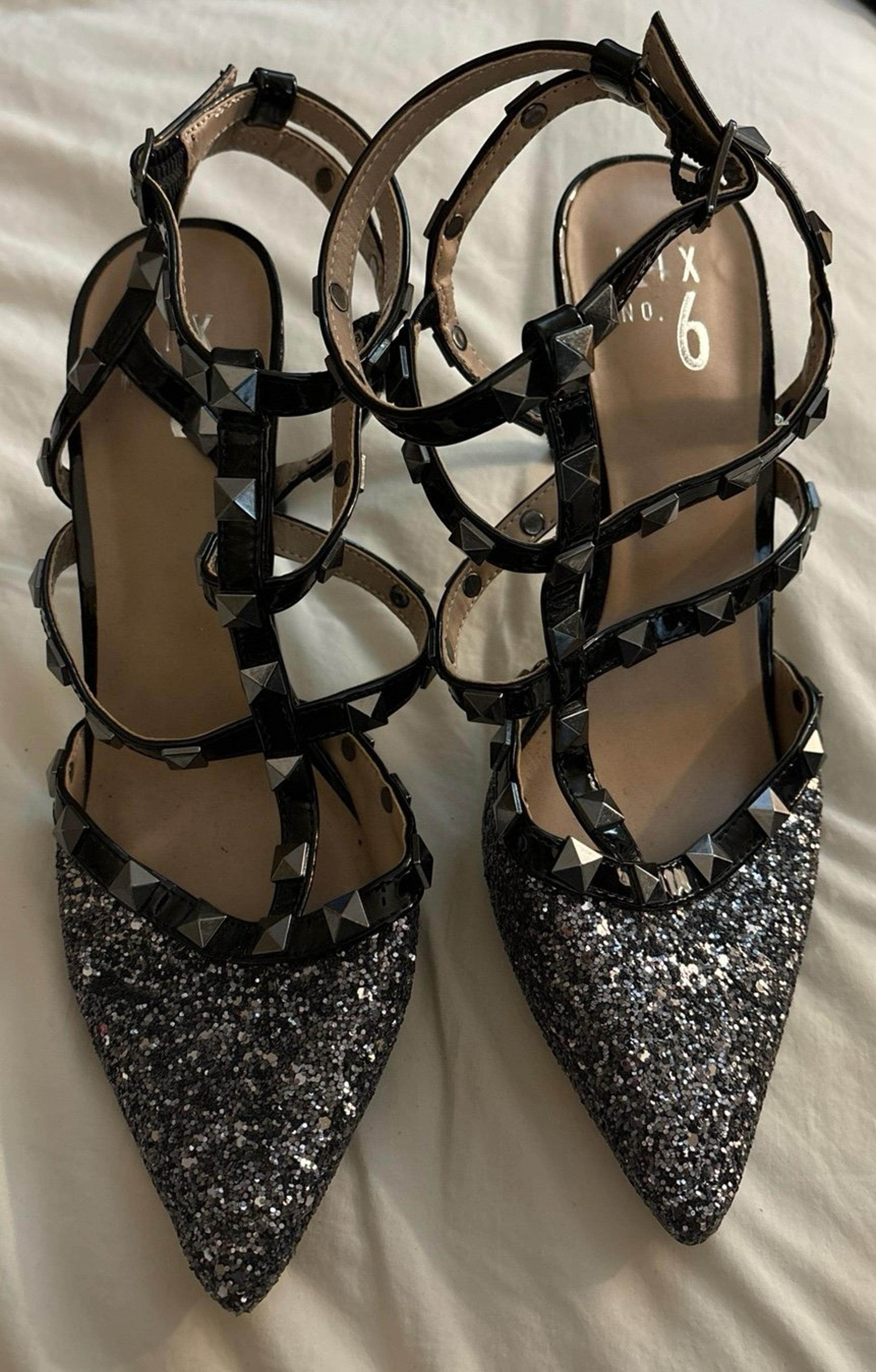 Mix no 6 Liraven pump black sparkly heels