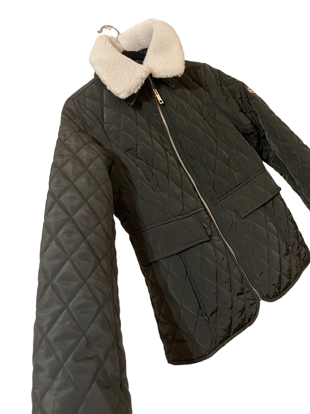 Michael Kors olive green quilted jacket NWT size small