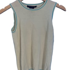 Theory 100% Cashmere Pale Yellow Sleeveless Sweater Size S