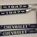 1947 Chevrolet License Plate Frames - Pair - Front & Back - NEW Chevy Chev