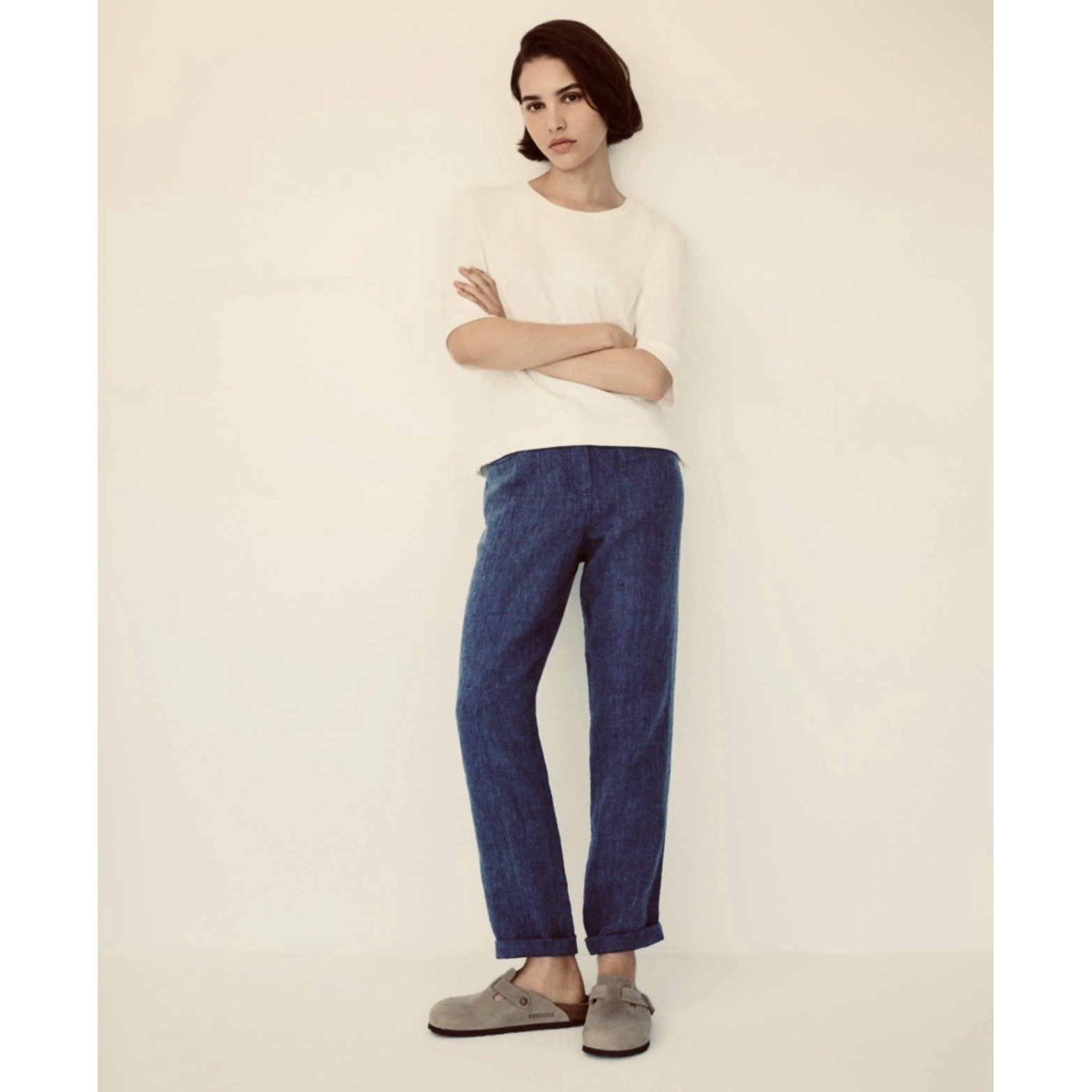 *WHITE LABEL The white company Linen wide Leg Blue US 8 UK 12- BOX M