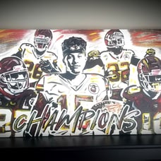 Kansas City Chiefs hand painted 16x32 Su