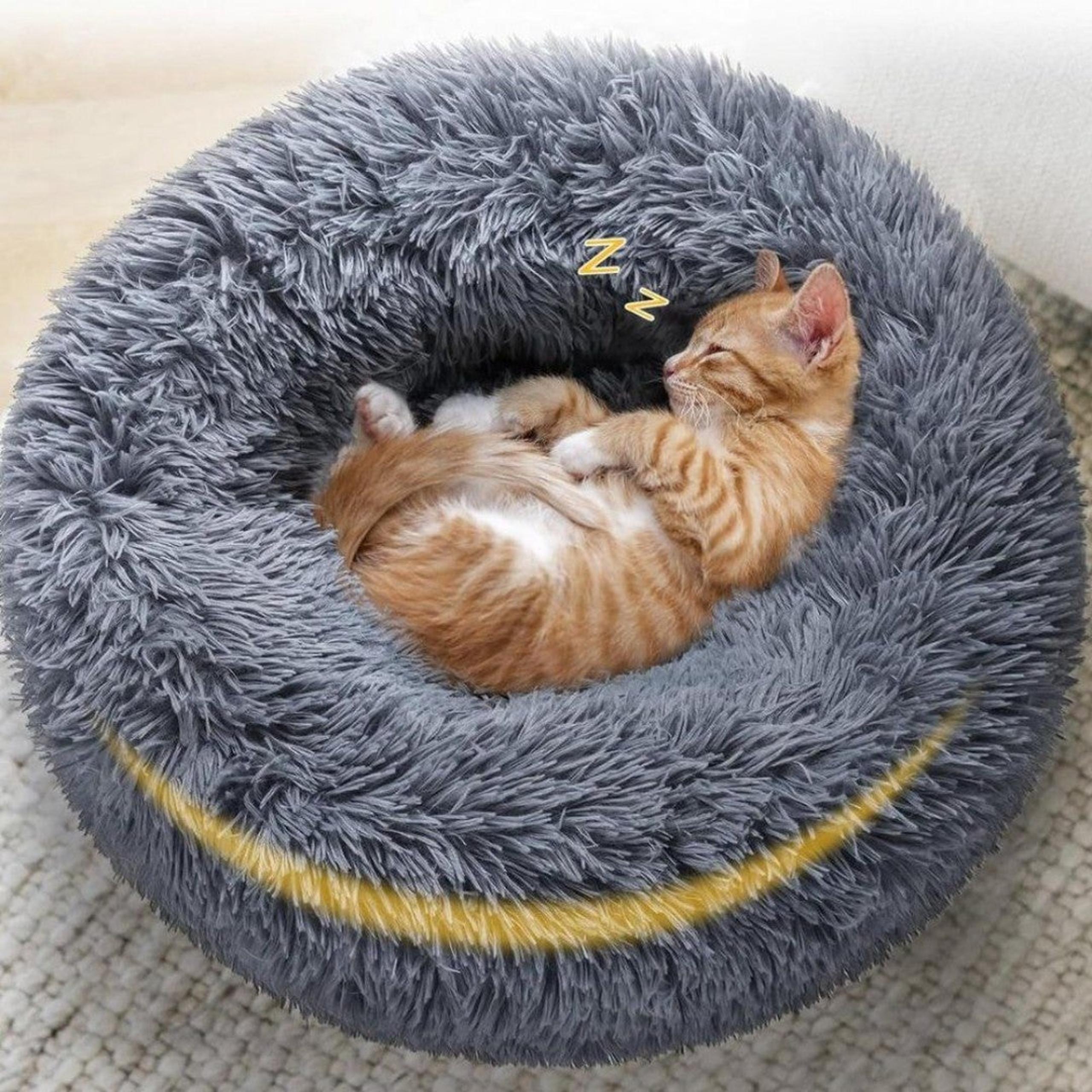 Donut Self Warming Anti-Anxiety Calming Pet Bed Sz Small 23" NEW
