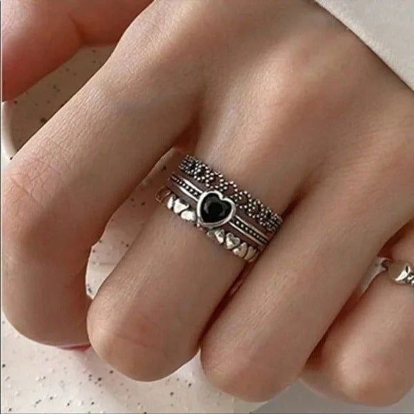 New 925 Sterling Silver Heart Ring Resizable