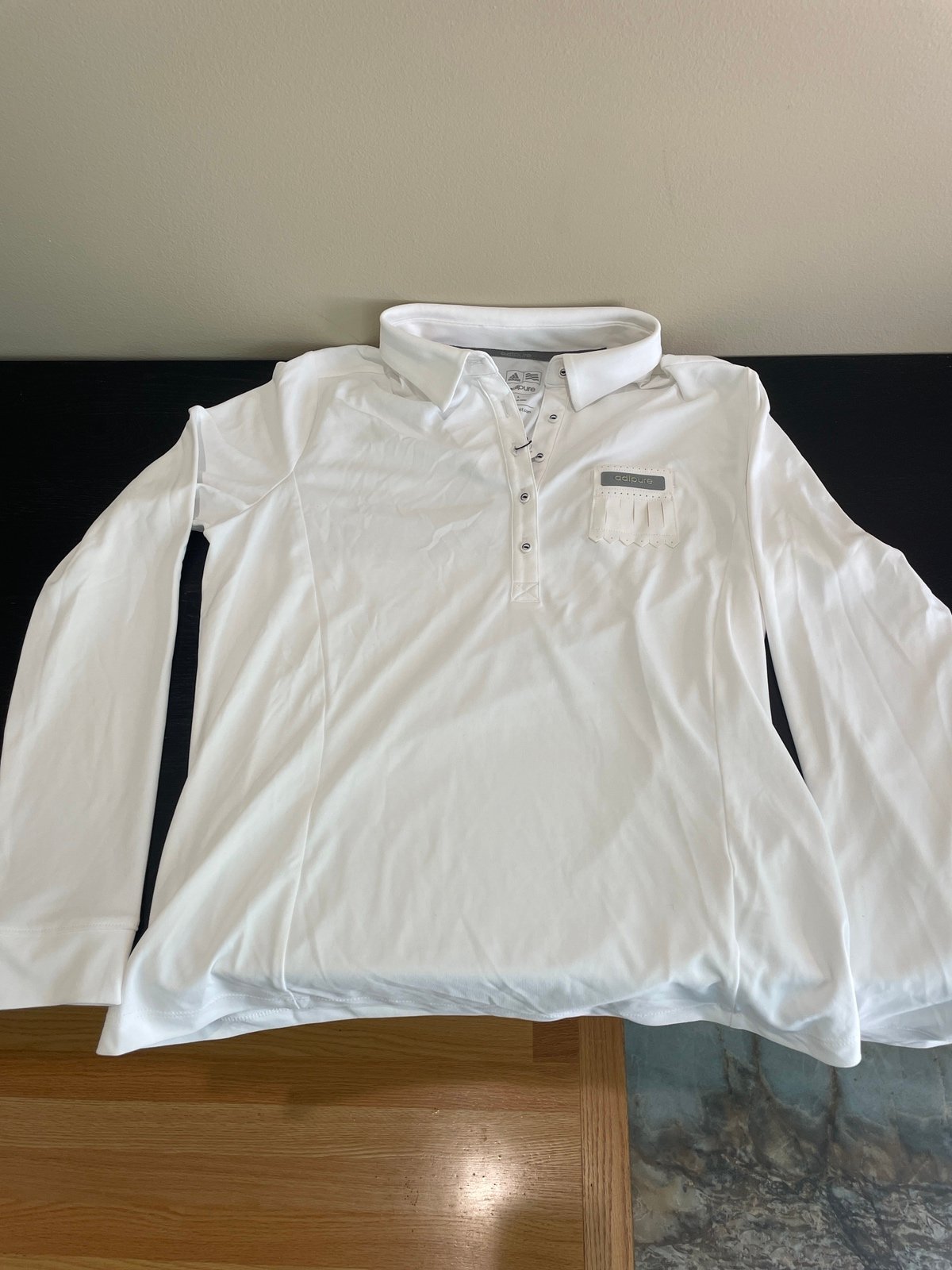 Adidas Adipure Long Sleeve Golf Polo Quarter Button Shirt